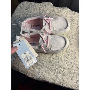 Cat & Jack Sneakers Shoes Toddler Girls Sz 11 Bobby Silver Glitter Slip On